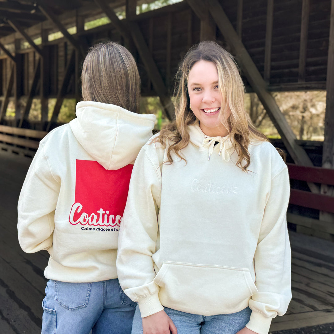 Chandail à capuchon unisexe (crème)